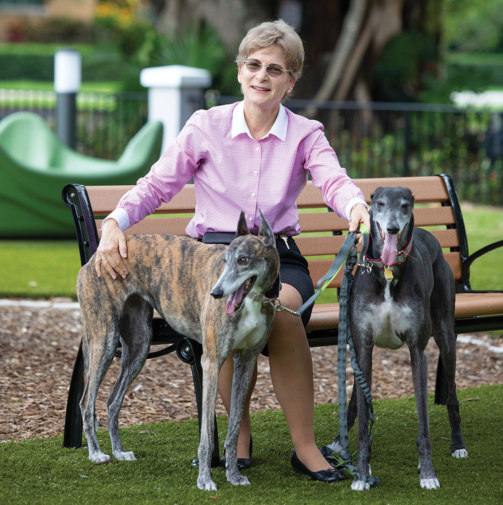 Rhonda Anderson and her dogs