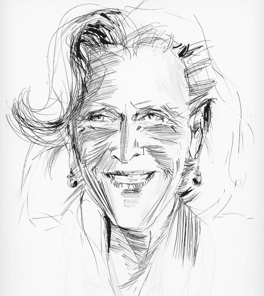 drawing of Sue Kawalerski 