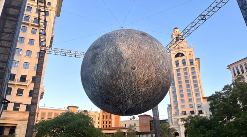 Museum of the Moon installation in the center of Ponce Circle Park