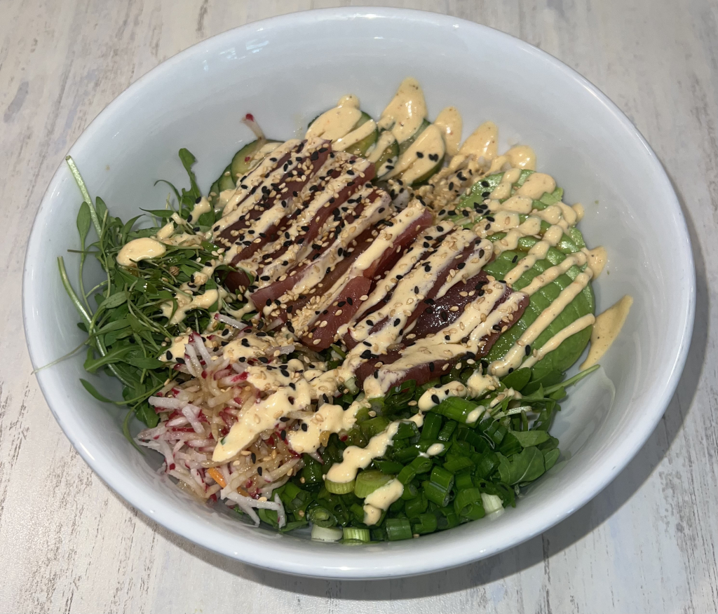 Pura Vida spicy tuna poke bowl Coral Gables
